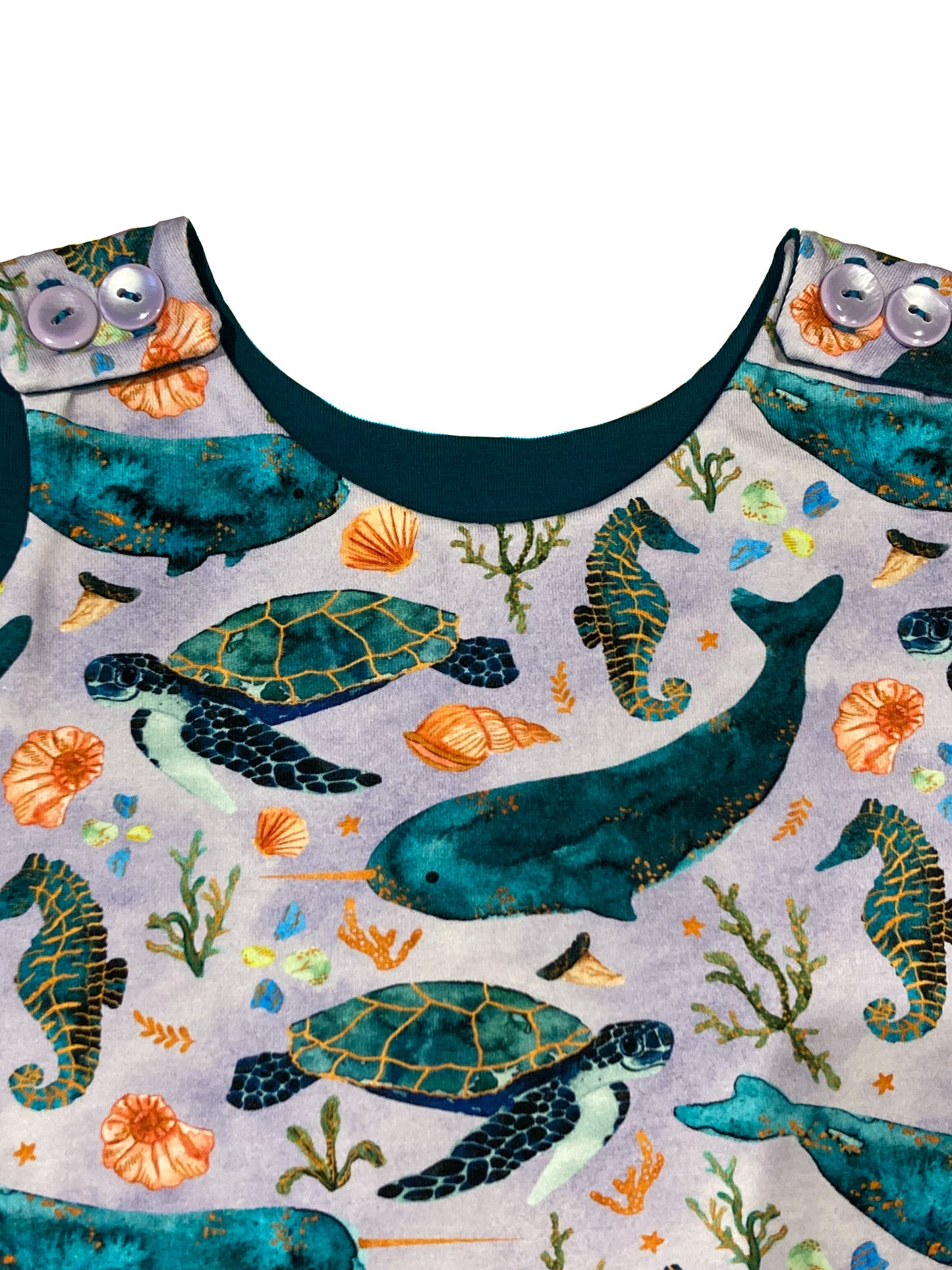 The Narwhal and the Turtle Shortie romper