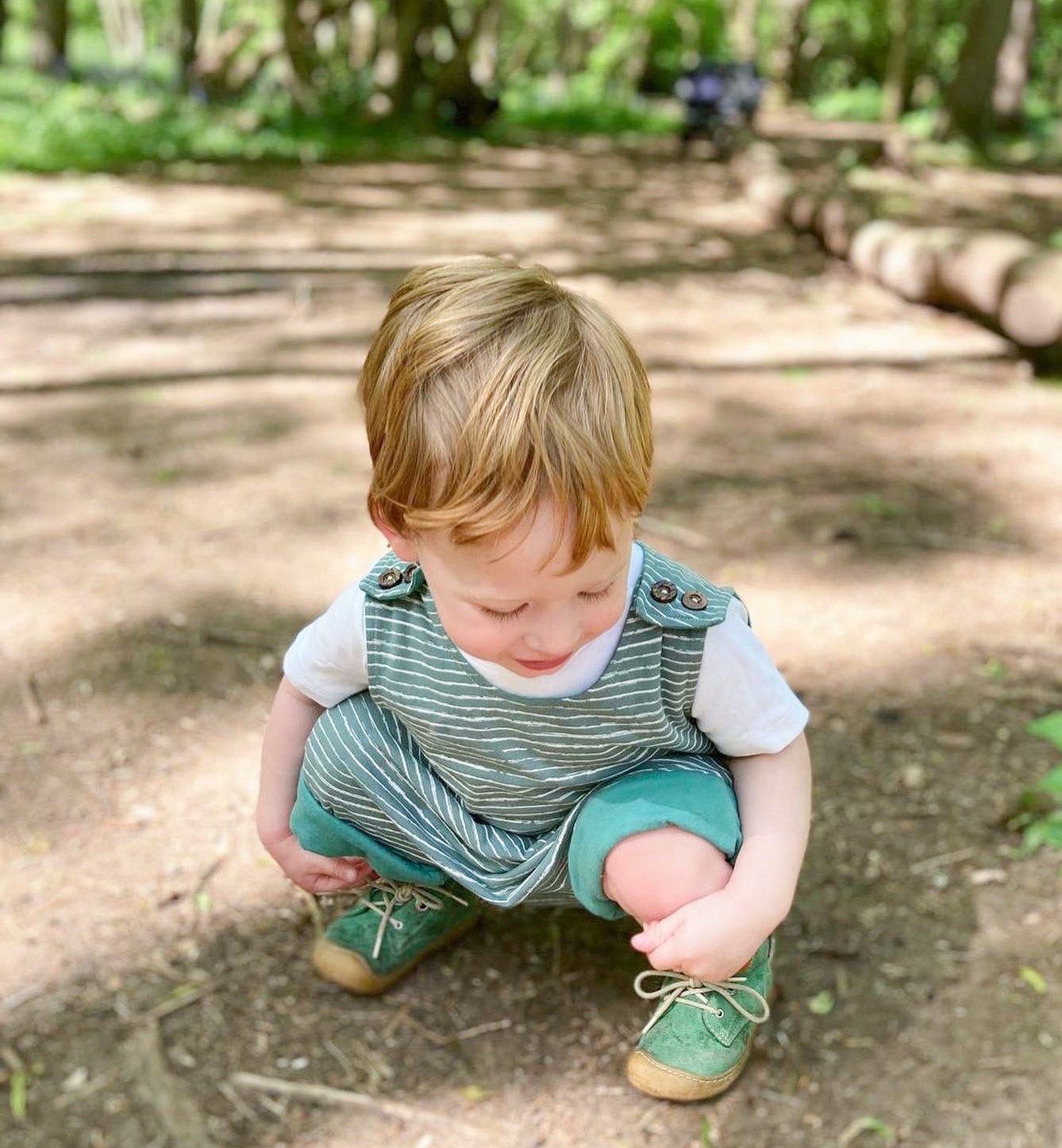 Green Stripe Shortie romper