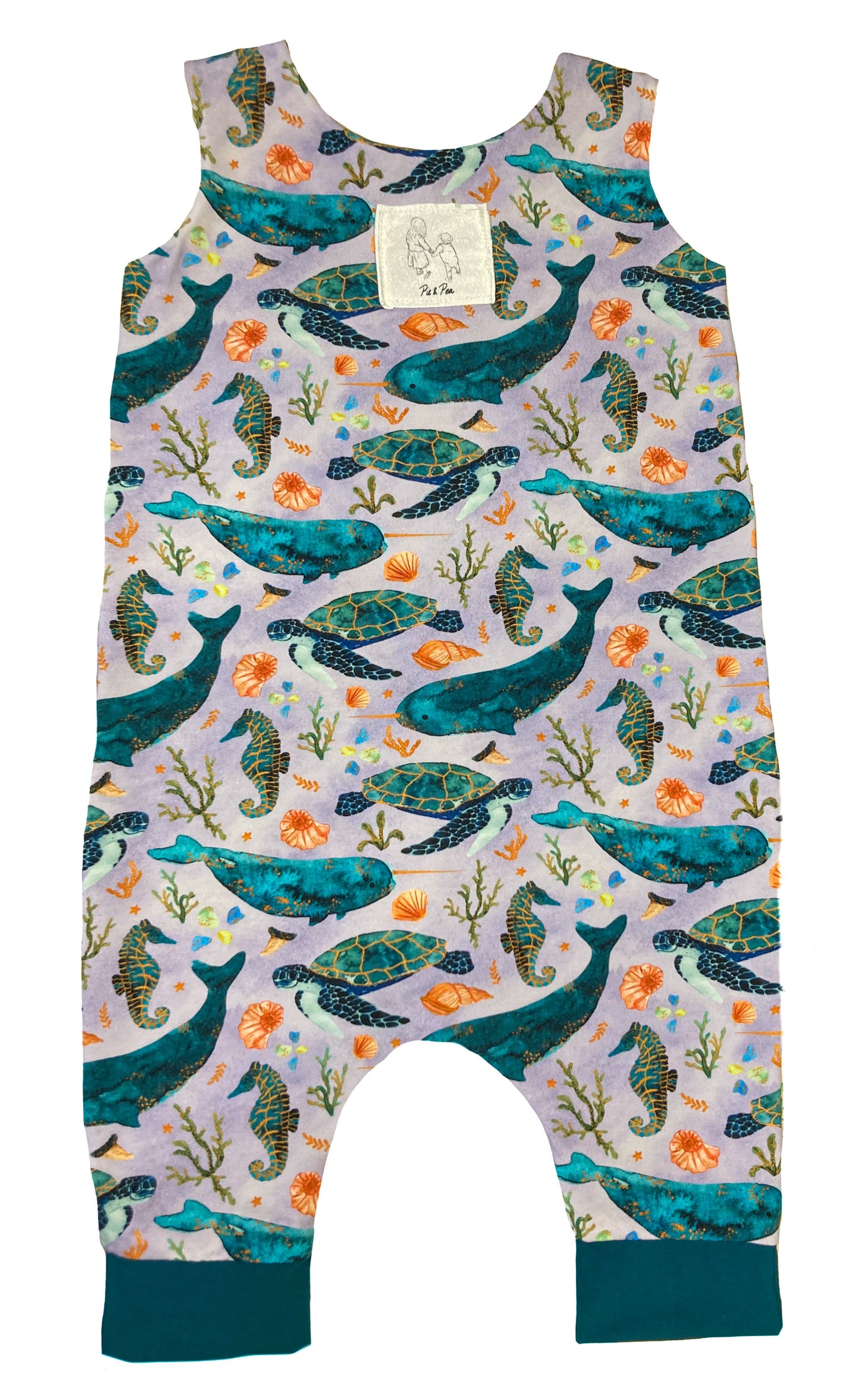 The Narwhal and the Turtle Shortie romper