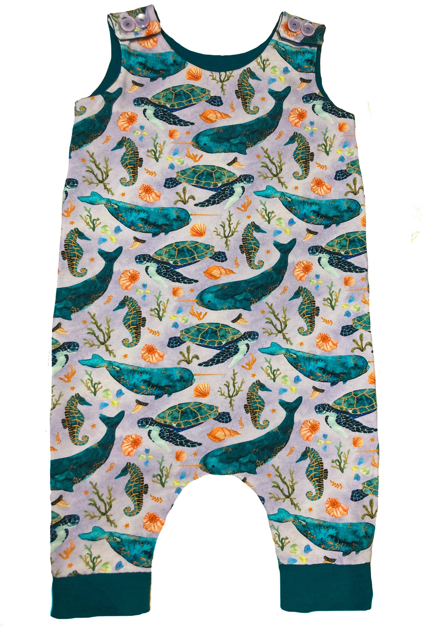 The Narwhal and the Turtle Shortie romper