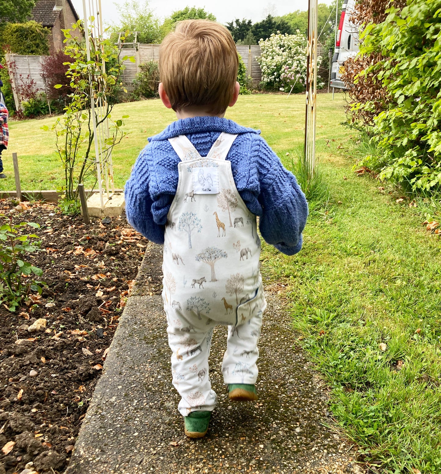 Safari on White dungarees